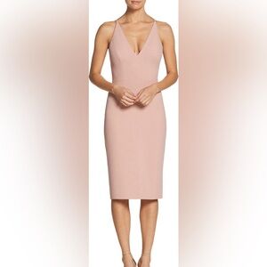 NWT Dress the Population Lyla Crepe Dress in Blush Size XXS